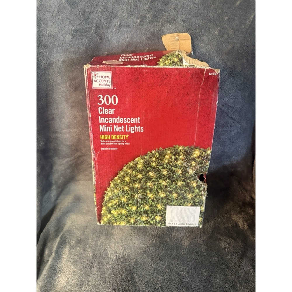 Home Accents Holiday 300 Incandescent Mini Net Lights Hugh Density 4x6